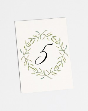 TABLE NUMBERS "OLIVE"