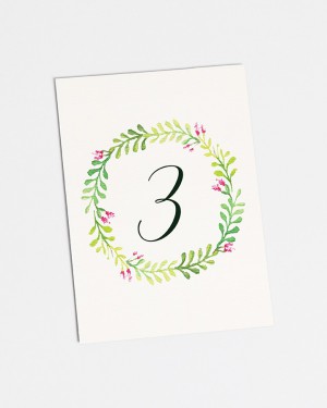 TABLE NUMBERS "SPRING"