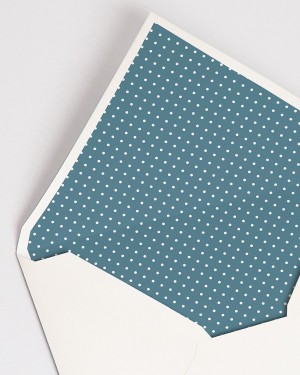 ENVELOPES WITH LINING "CORAL BLUE POLKA DOTS"