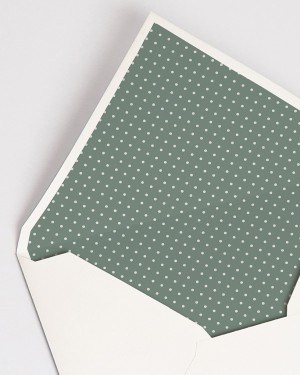 ENVELOPES WITH LINING "DRY GREEN POLKA DOTS"