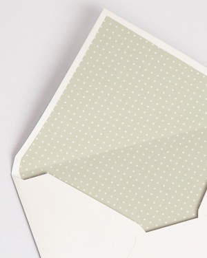 ENVELOPES WITH LINING "OLIVE GREEN POLKA DOTS"
