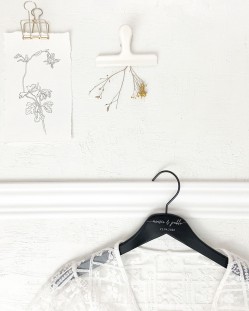 Black Personalized Hanger with Engraved Names and Date