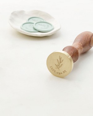 OLIVE WAX SEAL STAMP DATE