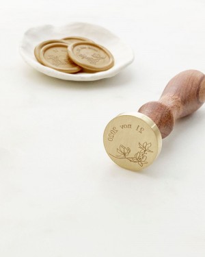 WAX SEAL STAMP MAGNOLIAS DATE