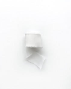 White cotton silk ribbon