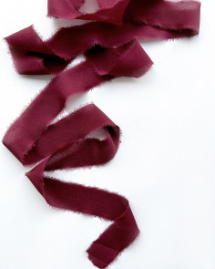 Bordeaux Red Silk Ribbon