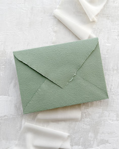 Olive green handmade envelope