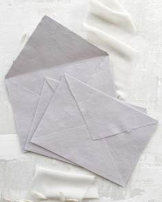 Handmade Premium Grey Clay Envelope for Wedding Invitations