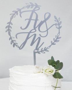 Personalized cake topper "Crown initials"